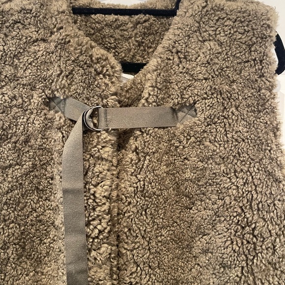 Anthropologie Sherpa Army Green Vest One Size - Picture 4 of 7